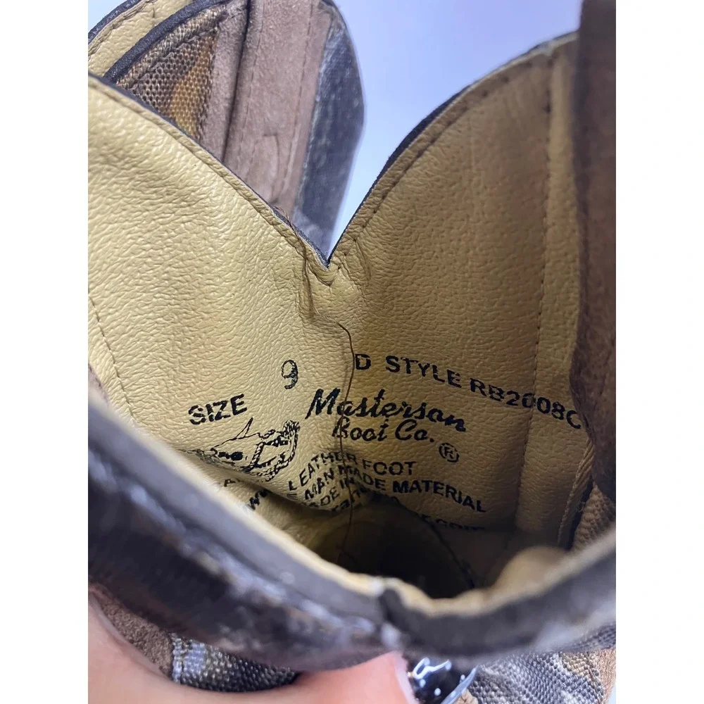 Masterson Boot Co Western Boots Kids 9 Brown Good Camo Suede RB2008C